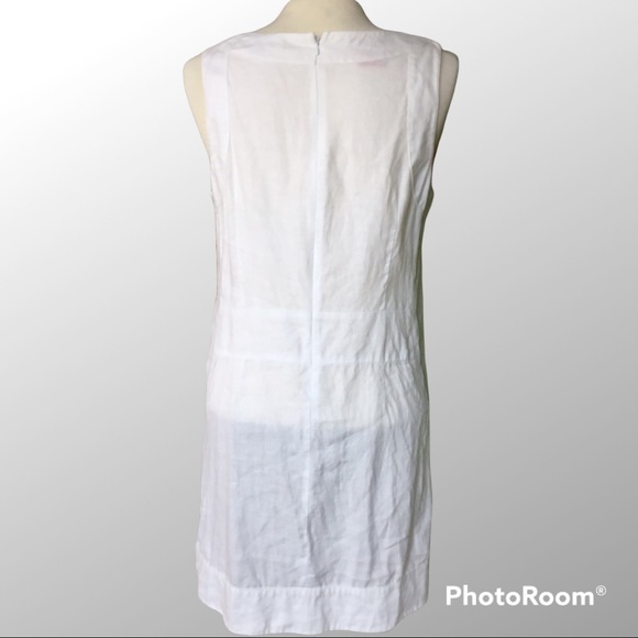 Island Company Westmoreland Mini Dress Linen Crewneck Front Patch Pockets - Picture 5 of 6